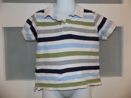 Janie and Jack Multi Color Striped Cotton Polo Shirt Size 2T Boy&#39;s READ ... - $10.00