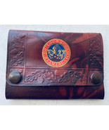 Vintage Latin Style Made In England Tempered Steel Brown Key Holder Wallet  - £9.83 GBP