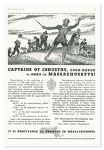 Print Ad Massachusetts Industry Myles Standish Vintage 1937 Advertisement - £9.79 GBP
