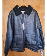 Ben Sherman Black Leather Jacket XL New w/ Tags NWT - £77.68 GBP