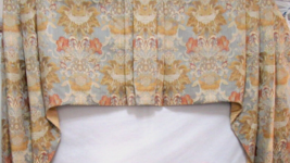 Custom Floral Brocade Multi Blue Custom 2-PC 47 x 48 Board Mounted Swag Valances - £255.79 GBP