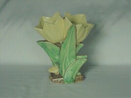 Vintage McCoy Pottery Double Yellow Tulip Vase Planter Mid Century (1) - £19.91 GBP