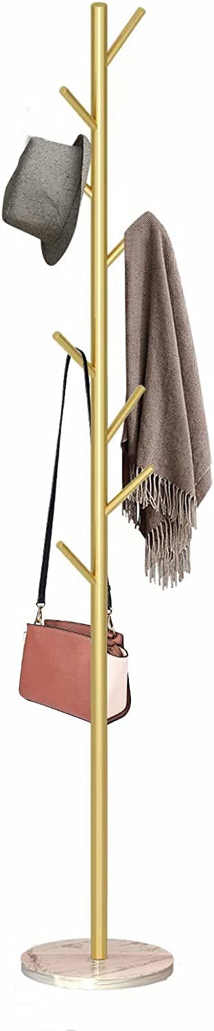 ZOZOE Coat Rack, Metal Coat Rack Freestanding Satin Steel with Heavy Stable - $67.99