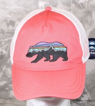 Patagonia Trucker Hat Cap Adult Salmon Snapback Fitz Roy Bear Snapback White Mes - £13.57 GBP