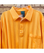 Tropi-Cool Men&#39;s 2XL XXL Golden Yellow  Striped Banded Waist Polo Shirt ... - £17.44 GBP