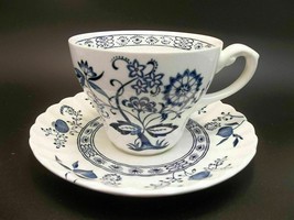 J&amp;G Meakin England Classic Blue Nordic Onion Tea Cup Saucer Set (s)  - £9.33 GBP