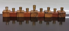 VTG Olive Wood Brass Menorah Designed By Ma Yafith Made In Israel - $46.39