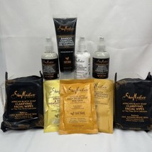 (9) Shea Moisture Gift Set Charcoal Cleanser Coconut Lotion Sleep Mask ￼wipes !  - £20.92 GBP