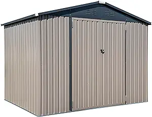 Arrow Sheds 8&#39; x 6&#39; Outdoor Steel Storage Shed, Tan - £596.36 GBP