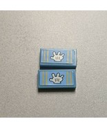 LEGO 1x2 Light Blue Tile (2)pc. White Glove World Sticker SpongeBob 3816... - £0.79 GBP