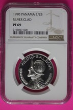 Top Pop 1970 Panama PF 69 Proof Silver 1/2 Balboa NGC Certified Slab 1031 - £65.04 GBP