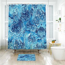 Stormy lilly pulitzer Shower Curtain Bath Mat Bathroom Waterproof Decorative - £18.43 GBP+