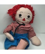 Vintage 25&quot; Homemade Embroidered Raggedy Andy Doll Knickerbocker Gingham... - £27.48 GBP