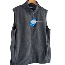 Columbia Mens Fleece Vest Jacket Sz Lxt Gray Full Zip Outdoor - £16.83 GBP
