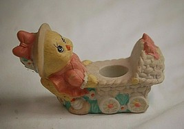 Vintage Gift Co. Mini Yellow Duck w Baby Stroller Figurine Shelf Decor - $9.89
