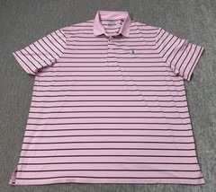 Polo Ralph Lauren Shirt Men&#39;s 2XL Pink Blue Striped Performance Golf Cas... - $21.77