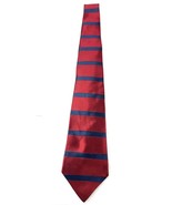 TOMMY HILFIGER 100% Silk Tie Striped Red &amp; Navy Blue Necktie - $4.48