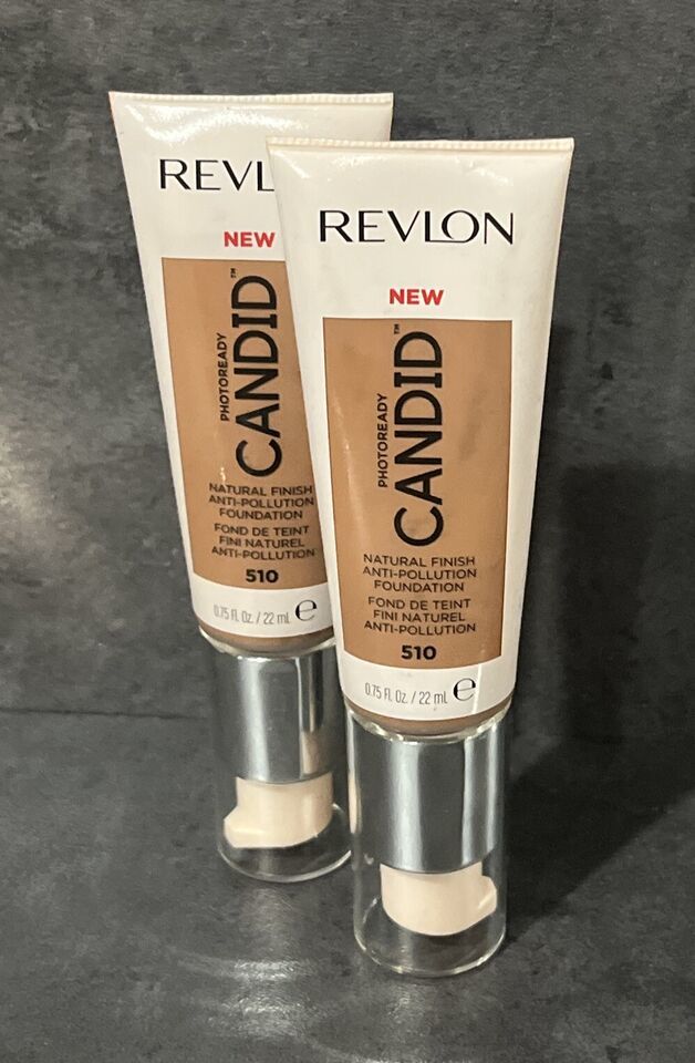 2 Revlon Candid Natural Finish Anti-Pollution Foundation 510 Cappuccino ... - $7.92