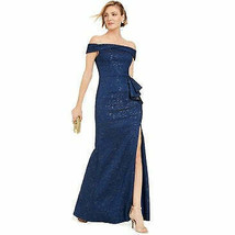 Adrianna Papell Womens Metallic Jacquard Gown - $148.72