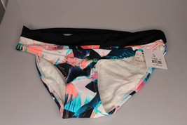  Skye Swimwear Black Floral Mid Waist Foldover Bikini Bottom Womens Size... - £19.46 GBP
