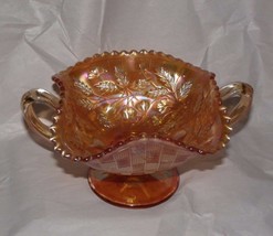 Sawtooth Marigold Carnival Glass Northwood Fruits &amp; Flowers. 2 Handles - £9.85 GBP