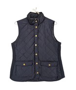 Adrienne Vittadini Women&#39;s L Navy Full Zip Quilted Vest, Gold Snaps &amp; Po... - $511.77 MXN