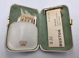 Vintage Buxton White Saddle Cowhide Key-Tainer Hard Case Pocket Organizer - $14.45