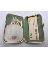 Vintage Buxton White Saddle Cowhide Key-Tainer Hard Case Pocket Organizer - $14.45