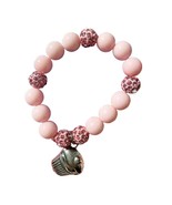 Bracelet Pink Beads Cupcake Charm Kids Birthday Party Favors Ages 3+ New - $93.29 MXN