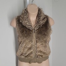 Arizona Zip Up Faux Fur Vest ~ Sz XL ~ Brown ~ Sleeveless - £15.59 GBP