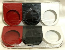 2 Ikea Motsta Packages 6 Metal Candle Holders Black Red White 2.25&quot; Diam... - $5.99