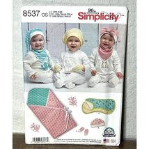 Simplicity 8537 Sewing Pattern Blanket Hat Bandana Burpcloth Bow Bib Mit... - $9.75