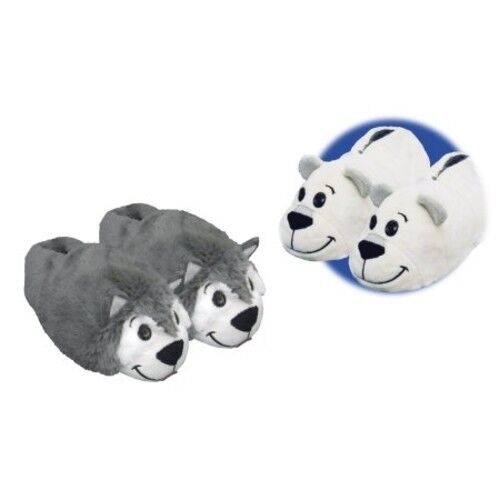 FlipaZoo Toddler Boys Slippers Size Small 10/11 Husky &amp; Bear  NEW - $12.59