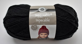 Loops &amp; Threads Impeccable Medium Weight Acrylic Yarn - 1 Skein Color Black - £5.96 GBP