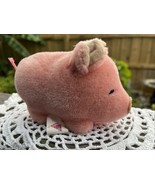 1981 Vtg Dakin Wool Pig Plush Mini 4 3/4&quot; Stuffed Toy  Collector Squeake... - $18.42