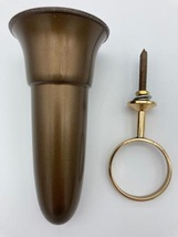 Mausoleum Crypt Brown Vase 5.5 inch Standard Bolt Ring Support of Brite Jeweler  - £118.86 GBP