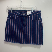 American Eagle Juniors Mini Skirt Size 6 Waist 29” Denim Blue Red Stripes NWT - £5.97 GBP