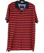 Denim &amp; Flower Ricky Singh Black Red Striped Polo Shirt Mens M - £19.54 GBP