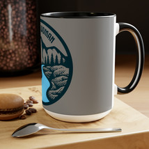 15oz Wander Woman Two-Tone Coffee Mug: Stylish & Inspiring Ceramic Cup with Blue - £17.72 GBP
