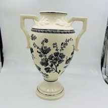 Lenox Urn Vase Porcelain 2002 Floral Elegance Handles Large Home Decor 9in - £51.43 GBP