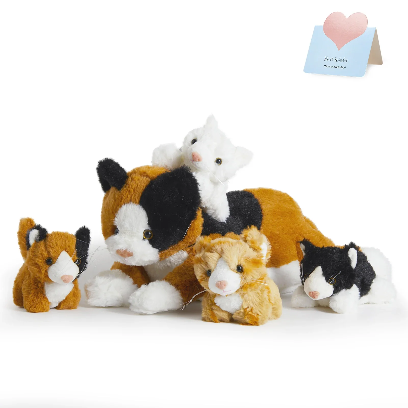 50cm Cute Cat Doll Plush Toys Set Soft Kitty Birthday Gift Throw Pillows 5 Pcs - £33.83 GBP
