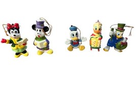 Lot of 5 Vintage Disney Mickey &amp; Minnie Mouse Donald Duck Christmas Ornaments - £23.26 GBP