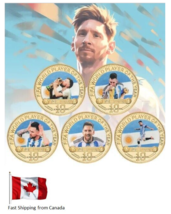  Lionel Messi Soccer World Cup 2022 World Player of the Year 5pcs Collectible Co - £30.66 GBP