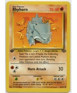 Pokémon Rhyhorn 61/64 1999 WOTC Jungle Set 1st Edition Excellent Ungrade... - £7.91 GBP