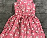 Carter&#39;s Dress Sz 8 Pink bird Print Sleeveless Ruffle Detail Button back... - $14.95