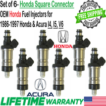 Genuine Flow Matched x6 Honda Fuel Injectors For 1990-1991 Acura Integra 1.6L I4 - $122.26