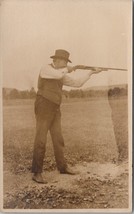 Nelson Ohio Henry Koch with Rifle Real Photo 1911 to Hillsboro OH Postcard Y13 - £15.74 GBP