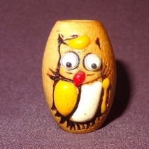 Vintage Owl Wooden Painted Bead Goggle Eyes Craft Chain - £12.50 GBP
