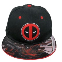 Marvel Deadpool Snapback Baseball Cap Hat Adjustable Logo Print On Bill - £22.20 GBP