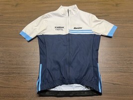 Santini x Trek Travel Men’s Guest White/Blue Full-Zip Cycling Jersey - S... - $69.99